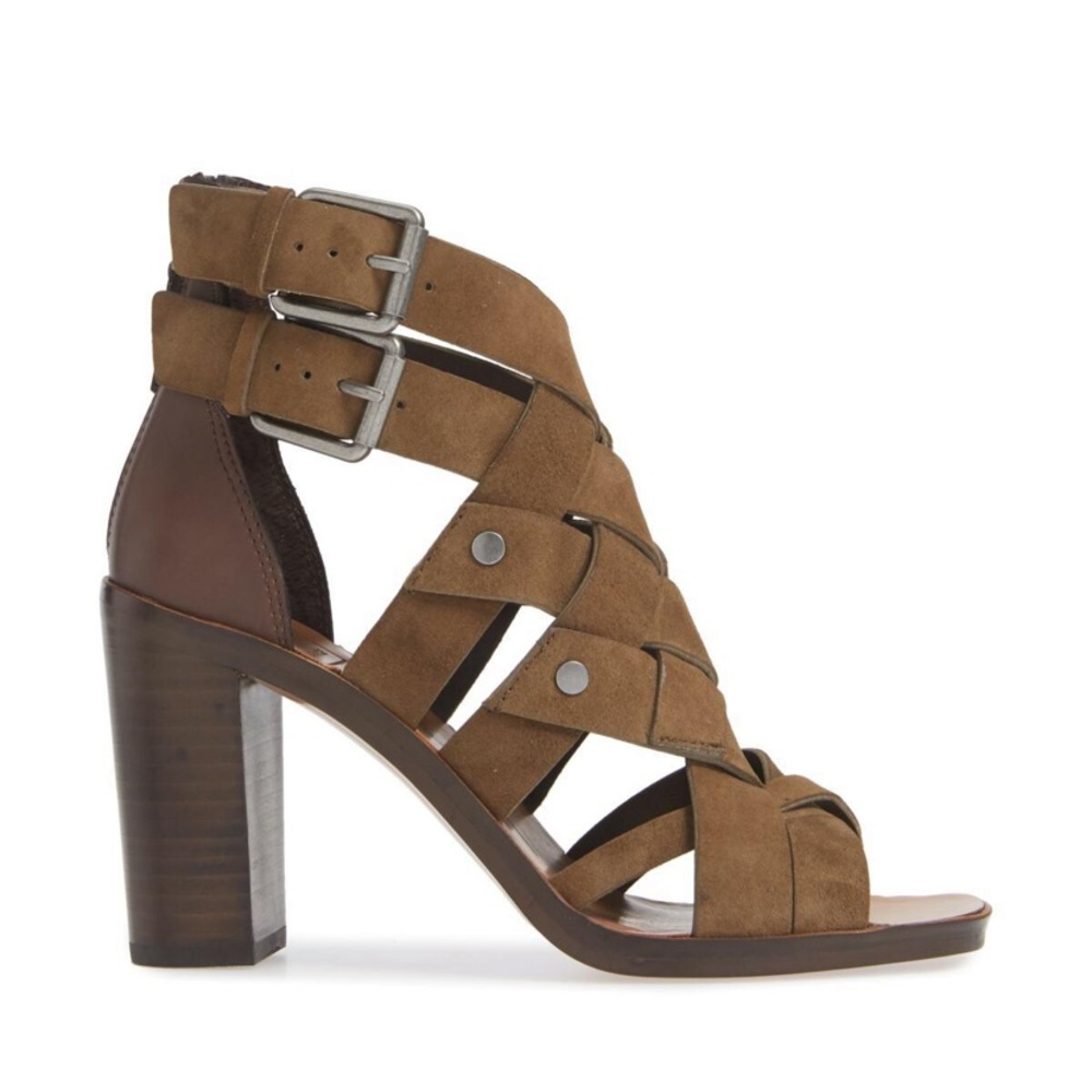 NBW Dolce Vita Noree Heeled Sandal in Olive Suede